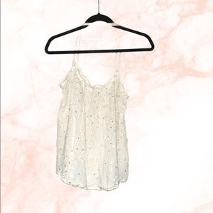 Abercrombie & Fitch cream tank with gold thred